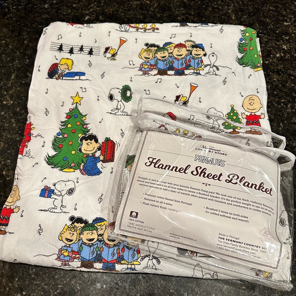 vermont country store Peanuts Flannel Sheet Blanket